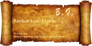 Barbarics Ilona névjegykártya