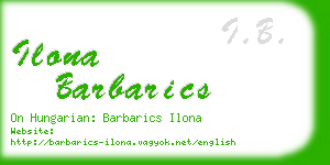 ilona barbarics business card